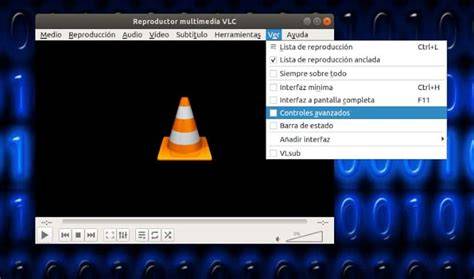 Esquema de los Controles Avanzados en VLC destacando el botón de repetición A-B