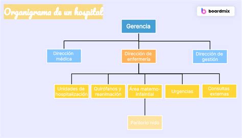 Diagrama que ilustra la estructura de un servicio hospitalario y los canales de comunicación interna.