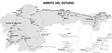 Mapa histórico de Galicia y Cantabria resaltando Ferrol como lugar de nacimiento de la escritora.