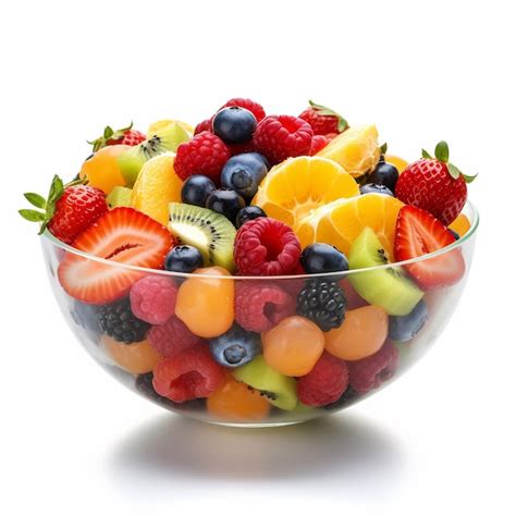 Foto de un tazón de natillas de apariencia saludable con frutas