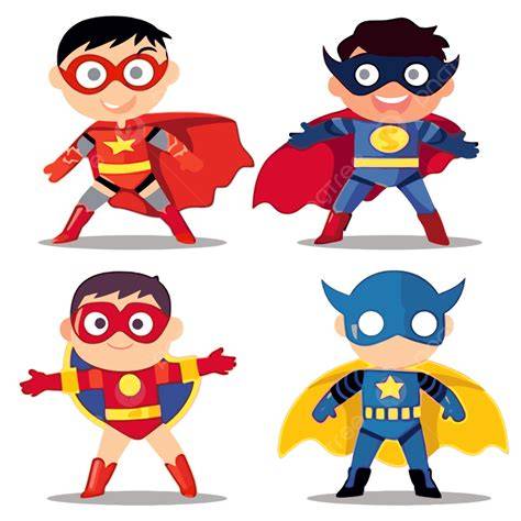Diseño de caricatura de niños como superhéroes