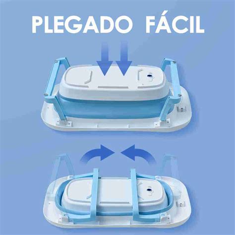 Esquema de bañera de bebé plegable mostrando su mecanismo