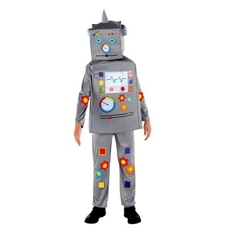 esquema detallado de los materiales de un disfraz de robot indicando las zonas acolchadas y los tipos de cierres de velcro