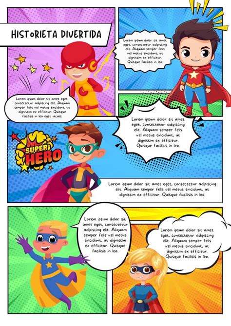 Portada de un cómic de superhéroes para niños