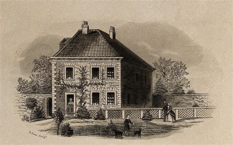 Ilustración de la rectoría de Epworth antes de un incendio
