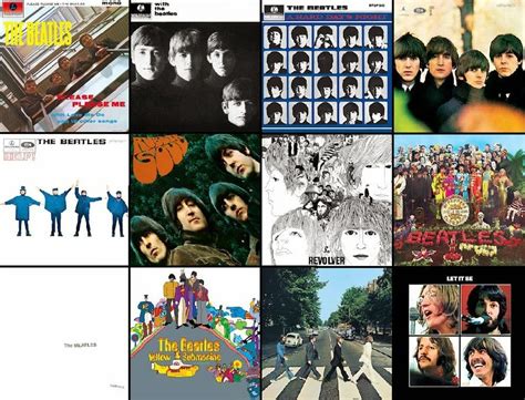 Infografía con los álbumes más icónicos de The Beatles