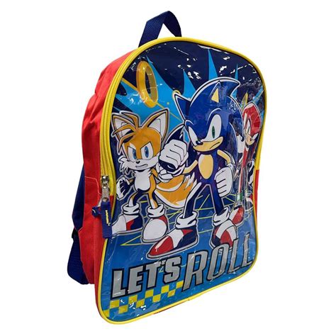 Imagen de una colección variada de mochilas de Sonic que muestra diferentes modelos, desde los clásicos hasta los de diseño 3D.
