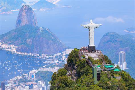 Foto de la bahía de Río de Janeiro con el Corcovado al fondo