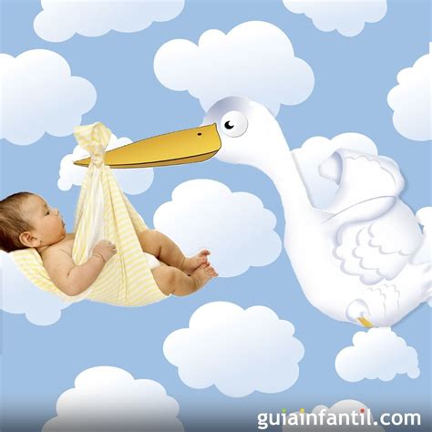 Foto de bebés o cigüeña para simbolizar un nacimiento