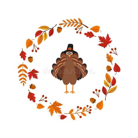 tarjeta de pavo con hojas de otoño