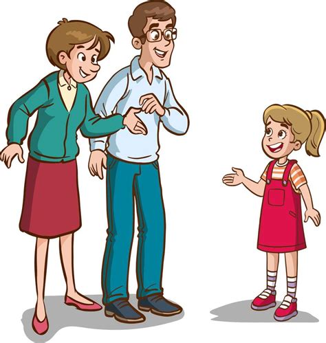 Dibujo de una conversación entre padres e hijos