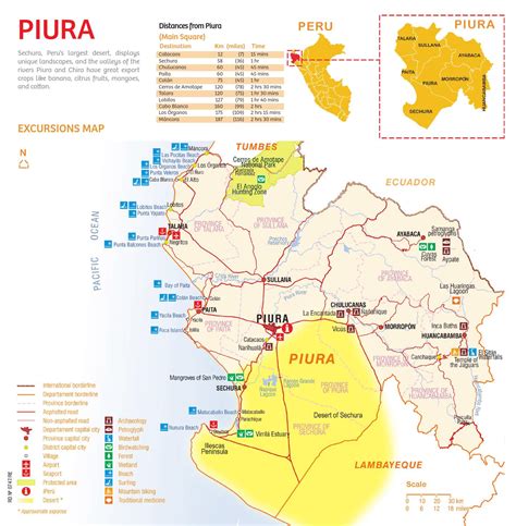 Mapa histórico de la región de Piura y Paita, destacando las locaciones mencionadas en la infancia del héroe.