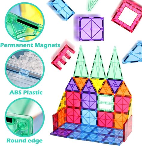 Diferentes tipos de piezas magnéticas: azulejos y bloques