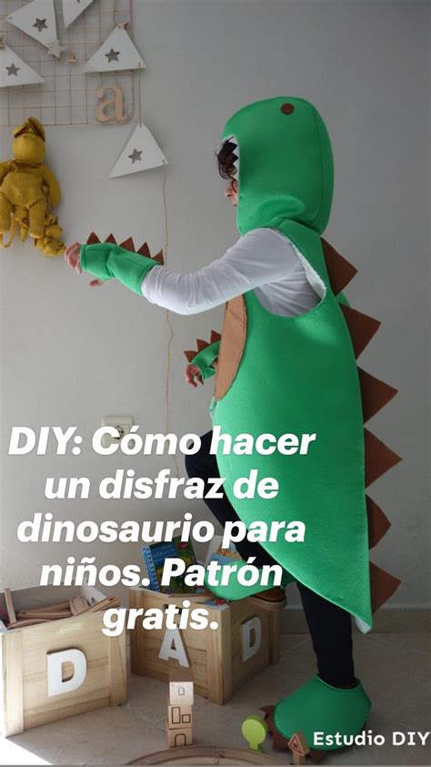 Esquema de las piezas del patrón de un disfraz de dinosaurio
