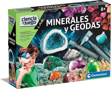 Esquema educativo que muestra la formación de minerales y geodas para explicar el proceso geológico a los niños
