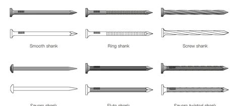 Ilustración comparativa de diferentes tipos y longitudes de clavos de atletismo.