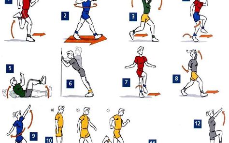 Infografía mostrando ejercicios de movilidad y fortalecimiento para corredores de atletismo.