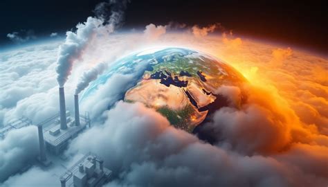 Infografía comparativa: un planeta equilibrado frente a un planeta con exceso de gases que muestra el aumento de temperatura.
