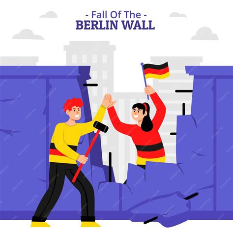 Dibujo del Muro de Berlín cayendo