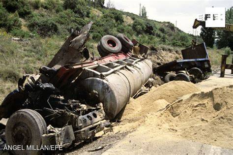 Reconstrucción del accidente del camión en el Puerto de Somosierra, 1986