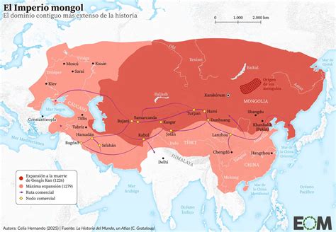 Mapa que muestra los dominios del Imperio mongol y la dinastía Yuan