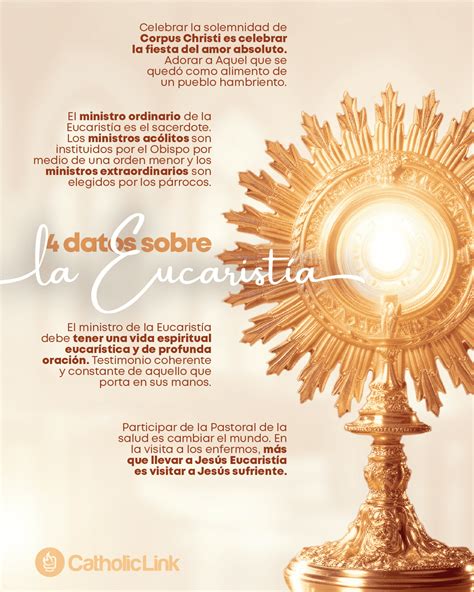 Infografía que ilustra la conexión entre la Eucaristía, el amor de Dios y la fecundidad en la vida cotidiana.