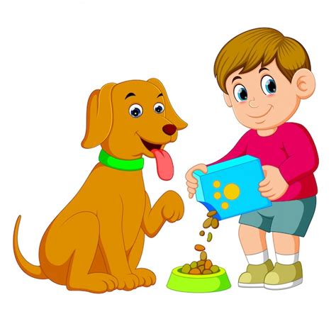 niño pequeño dando de comer a un perro bajo la supervisión de un adulto