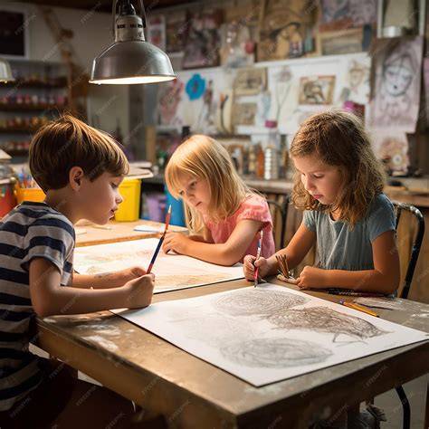 Niños dibujando en una mesa con mantel y pinturas en un restaurante