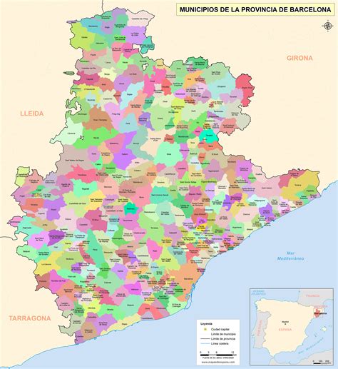 Mapa de la provincia de Barcelona señalando la zona de L'Hospitalet de Llobregat, lugar de crianza de Carlos Navarro.