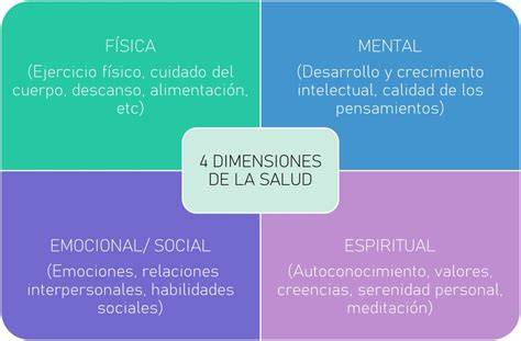 Esquema educativo mostrando las cuatro áreas de crecimiento: físico, intelectual, social y espiritual