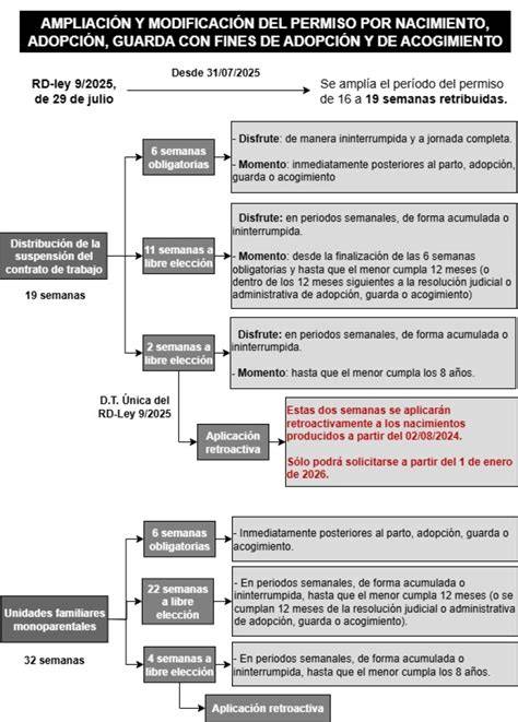 esquema de los plazos y condiciones del permiso por nacimiento