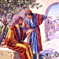Representación artística del encuentro entre Jesús y Natanael bajo la higuera
