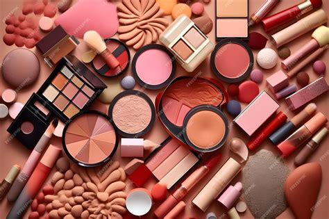 Una selección de productos de maquillaje de alta calidad con etiquetas claras sobre sus ingredientes y beneficios.