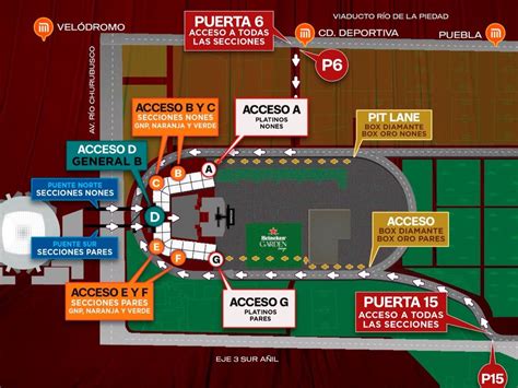 Esquema de acceso al estadio detallando la zona de taquillas para entradas infantiles y puntos de control de identidad