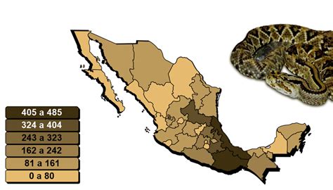 Mapa de distribución de diversas especies de serpientes de cascabel en América del Norte