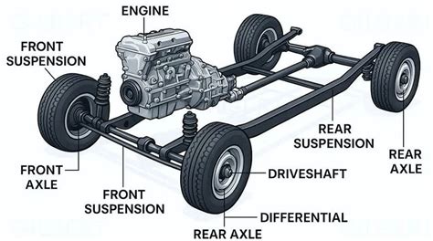 Esquema de los agujeros y ejes del chasis del coche de cartón