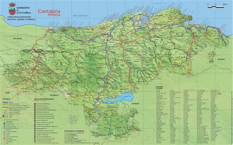 Mapa de Cantabria con puntos de interés familiar