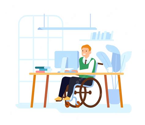 Ilustración de una persona trabajando en una oficina adaptada, simbolizando la compatibilidad laboral