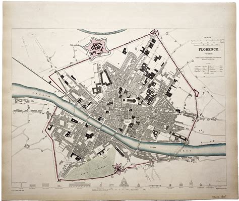 Mapa antiguo de Florencia mostrando su estructura romana