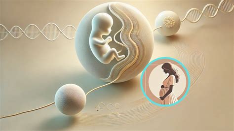 Esquema científico de la interacción genética entre madre y feto a través de la placenta.