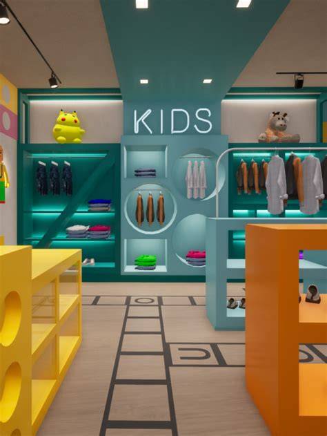 Foto de un burro de ropa infantil con colores pastel y diseño moderno en una habitación de niño