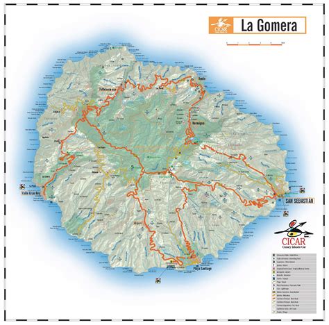 Mapa de La Gomera destacando la ubicación de El Cabrito