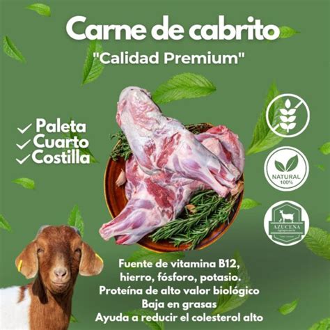 Infografía sobre el perfil nutricional de la carne de cabrito
