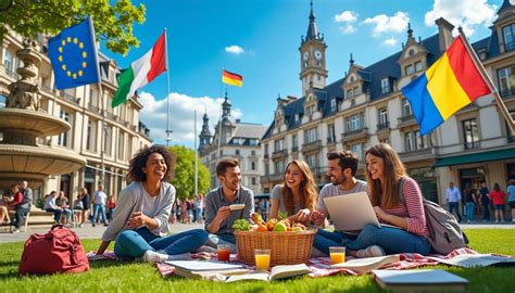 Foto de estudiantes en un programa Erasmus