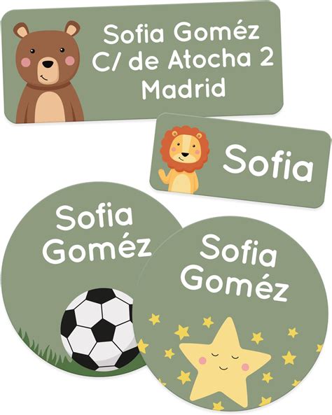 Diseño de etiquetas personalizadas para niños con diferentes temáticas y estilos