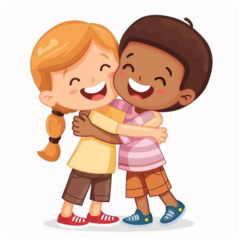 Ilustración de dos niños mellizos abrazándose