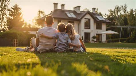 Foto temática de una familia disfrutando de la privacidad o de una casa discreta