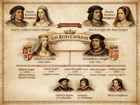 Árbol genealógico de la descendencia de los Reyes Católicos