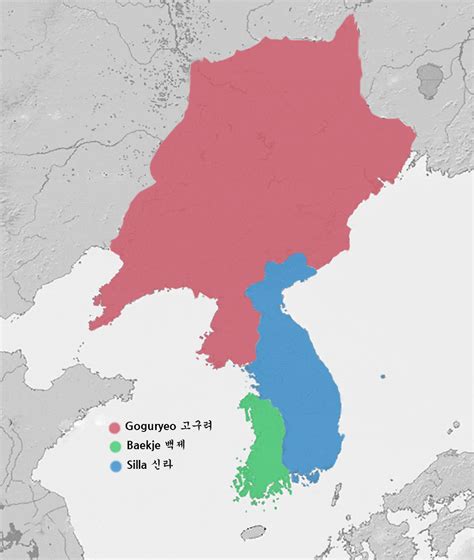 Mapa de los Tres Reinos de Corea