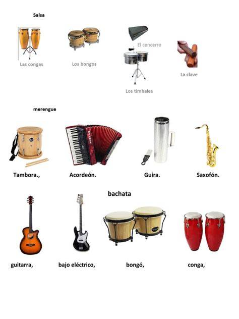 Infografía detallada de los instrumentos del merengue